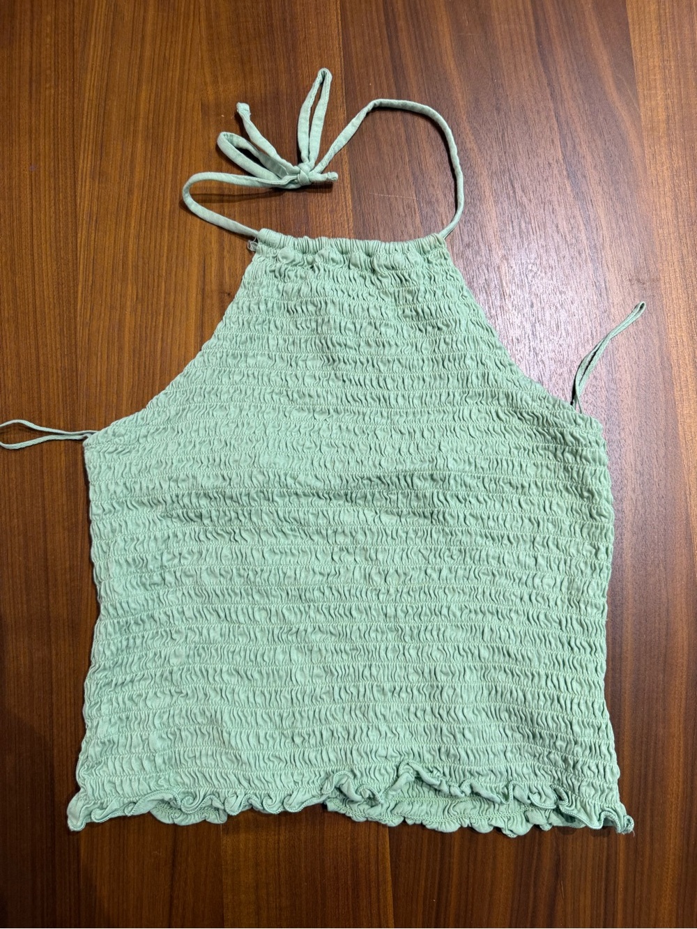 Old Navy Sage Green Smocked Halter Tank